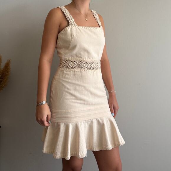 Jonathan Simkhai Flora Macrame Mini Dress Chantilly - Picture 3 of 4